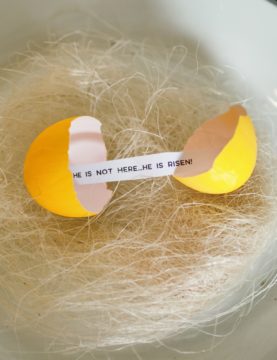 open egg with message
