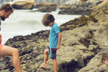 family at beach
