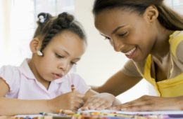 mom and daughter coloring