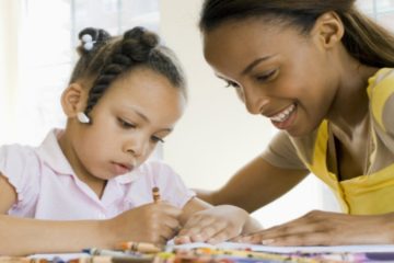 mom and daughter coloring