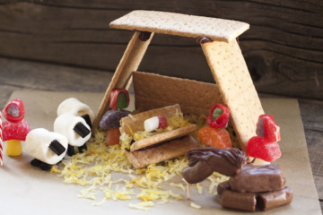candy nativity scene