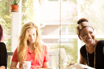 ladies visiting