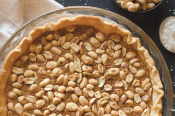 sweet and salty peanut brittle pie