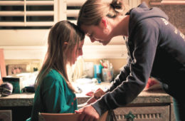 mom and daughter in kitchen
